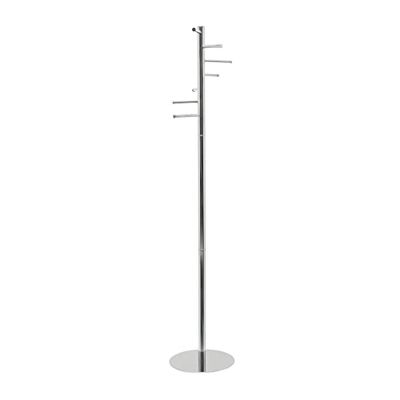 Maul MAULcalima Coat Stand | Sturdy Standing Coat Rack for Private Use in Metallic Look | Elegant Clothes Stand Ideal for Entrance Areas, Office Spaces or Home | Silver