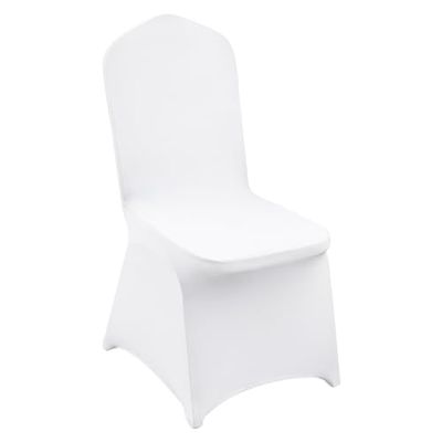 VEVOR Housses de Chaise Pliantes en élasthanne Extensible, 200 pcs, Housses de Protection Universelle, Amovibles et lavables, pour Mariage, Vacances, Banquet, fête, célébration, Salle à Manger, Blanc