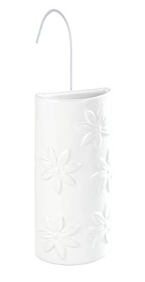WENKO keramische luchtbevochtiger FLORES - Omgevingsluchtbevochtiger met bloemendecoratie voor radiatoren, keramiek, 9 x 19,5 x 4 cm, wit