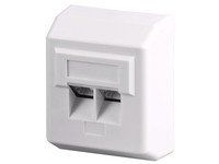 Microconnect Cat 5e, 2xRJ45 Blanco caja de tomacorriente - Caja registradora (2xRJ45)