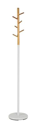 HAKU Möbel Cabide natural, branco, madeira maciça, metal - Dim. : AL 175 cm x diâmetro 30 cm, estilo: Boémio