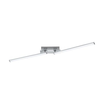 Eglo Plafonnier Led Lasana 2-2 Ampoules - Matériaux : Aluminium, Acier, Plastique - Couleur : Chrome, Blanc