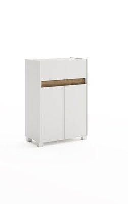 Schildmeyer - Armadietto in legno, 56,9 x 33 x 84,8 cm, bianco