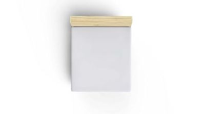 Premium Ranforce Double Small Fitted Sheet (DE), 100% Cotton, 130 x 190 + 30 cm, 155 Thread Count, Machine Washable at 30°C, Elegant White Colour