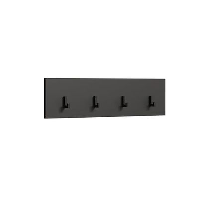 trendteam smart living Esteban Garderobepaneel, antraciet, wandgarderobe met 4 zwarte kledinghaken, (b x h x d) 80 x 20 x 2 cm, compact wandpaneel
