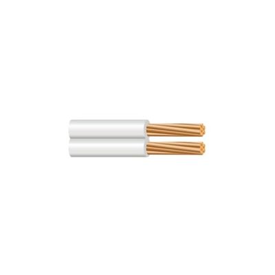 Brightium Câble parallèle blanc 2 x 1,5 mm, idéal pour les connexions électriques permanentes et les projets d'installation électrique.