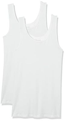 Amazon Essentials Women's Tanktop met slanke pasvorm, Pack of 2, Wit, XXL