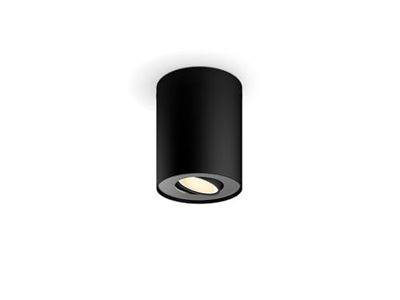 Philips Hue White Ambiance Pillar, Faretto singolo Smart LED, Nero
