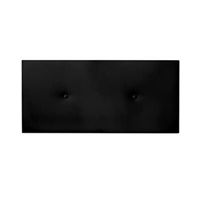 Duérmete Online Hoofdbord Premium gewatteerd, model Milan, bekleding van hoogwaardig kunstleer, inclusief beslag en schroeven, hout, zwart, 115 x 60 cm (bed 105)