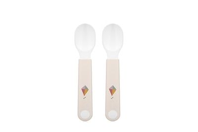 Mepal Self-Feeding Spoon Mio, Baby Practice Spoon, Baby Utensil for Independent Eating, Dishwasher Safe & BPA-Free, Set of 2, Sunshine & Rainbow
