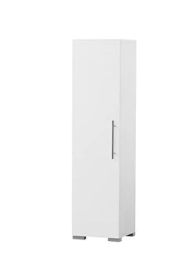 Schildmeyer Buffet Haut Carlos, matériau Bois, Blanc, 36,3 x 34,7 x 142,7 cm