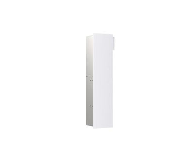 emco Módulo para inodoro asis pur con tope de puerta izquierda y frontal de cristal, empotrado, 1 puerta 730 mm, color blanco alpino mate