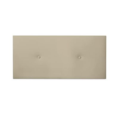 Duérmete Online Cabecero Premium Acolchado Modelo Milán | Tapizado en Polipiel de Alta Gama-Incluye Herrajes y Tornillería, Madera, Beige, 115 x 60 cm (Cama 105)