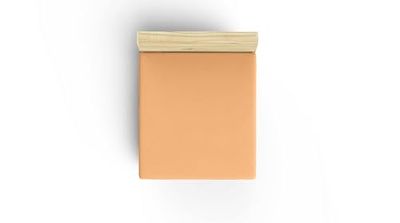 Premium Ranforce Super King Fitted Sheet, 100% Cotton, 180 x 200 + 30 cm, Pale Orange, Soft, Breathable, Perfect for Luxurious Sleep Experience
