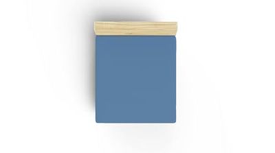 Drap ajusté Premium Ranforce King (160 x 200 + 30 cm), 100% Coton, 155 Fils, Bleu | Doux, Durable, Lavable en Machine à 30 °C | Idéal pour Les Chambres douillettes