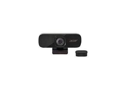 Acer QHD - Webcam per videoconferenza, 5 Megapixel, 30 FPS, grandangolo 70°, microfono integrato di cancellazione del rumore, compatibile con Win, Linux, Mac e Android, colore: Nero
