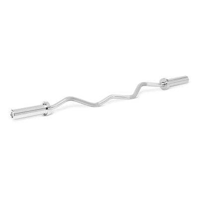 Amazon Basics Barra Olímpica para Curl de 119,4cm, 5,1cm de Diámetro, Cromada