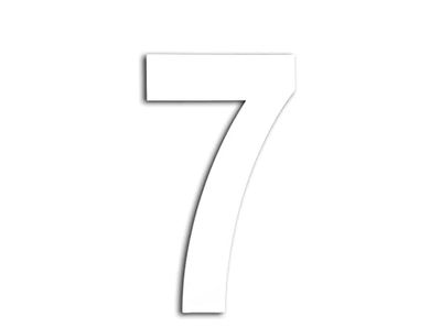 EVI Herrajes | Adhesive Number for Homes in White Lacquered Stainless Steel | No. 7 | 160 x 95 mm | For Walls, Facades, Portals or Doors | For Exterior and Interior | Mod.0660160AM-7