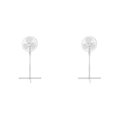 Status Standing Fan | 16 Inch Oscillating Portable Fan | 3 Speed Adjustable Angle Fan | White | S16STANDFAN1PKB (Pack of 2)