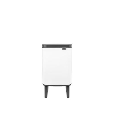 Brabantia - Bo Waste Bin Hi 4L with Soft Close Lid, Removable Inner Bucket, and Transport Grip – Ideal for Bathroom, Bedroom, and Home Office – White