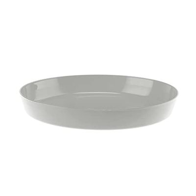 VERDENIA Aga - Sottovaso per piante ed erbe aromatiche, per interni, in plastica, leggero, stabile, rotondo, in molti colori, 23,8 cm, grigio