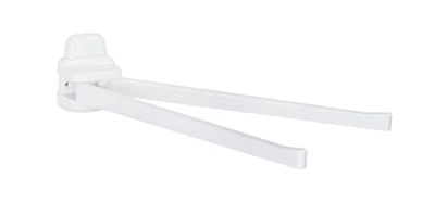 WENKO Toalheiro Pure com 2 braços móveis, 2 braços flexíveis, plástico (ABS), 8 x 11 x 43 cm, branco