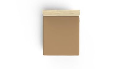 Premium Ranforce Single Hoeslaken (90 x 200 + 30 cm), lichtbruin, 100% katoen, 117 gr/m², zacht, duurzaam, perfect voor gezellige slaapkamers en gastkamers