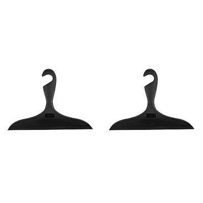 WENKO Tergivetri Stanza da Bagno Loano Nero, PraticoTergidoccia, Pulire senza Lasciare Traccia su Tutte le Superfici Lisce come Specchi, Cabine Doccia, Piastrelle Bagno e Doccia, Gancio, 23 x 17 cm