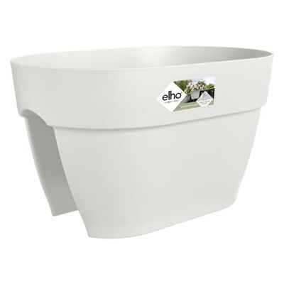 Elho Vibia Campana Flower Bridge 40 - Plantor för balkong och utomhus - Ø 39 x H 22 - Silke vit