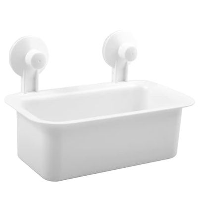 MSV Etagère Panier de Douche à ventouses Blanc