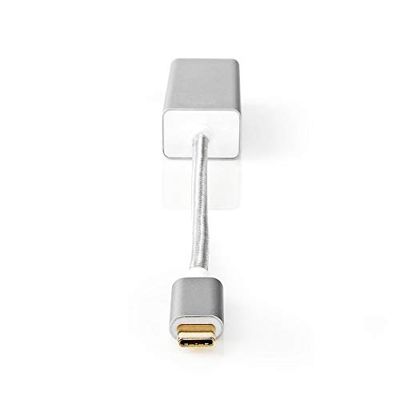 NEDIS USB-adapter | USB 3.2 Gen 1 | USB-C™ Stecker | RJ45 Buchse | 1 Gbps | 0,20 m | Rund | Vergoldet | Geflochten/N