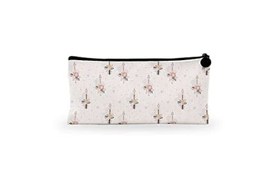 Bonamaison Digitally Printed Canvas Pencil Pouch with Zipper, Zipper Pencil Case for School, Canvas Pen Bag for Kids, Boys, Girls, 100% Cotton, Unisex, 1 Piece, 21x12 cm