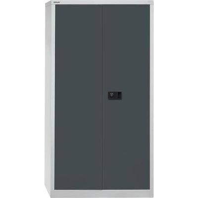 Bisley Armario Universal con Puerta, 3 estantes, 4 Oh, Metal, 525 Cuerpo Luz Gris, Frente, Antracita, Gris, 40 x 91.4 x 180.6 cm