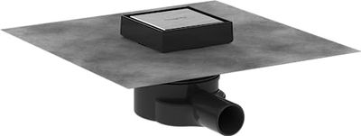 hansgrohe RainDrain Spot, set completo de desagüe, desagüe ducha cuadrado 10 x 10cm, alicatable, acabado de acero inoxidable