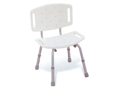 GIMA Douchestoel, ligstoel met rugleuning, 100 kg belasting, in hoogte verstelbaar (35-45 cm)