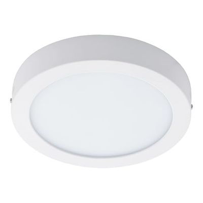 EGLO Plafoniera a LED Fueva 1 lampada da soffitto a 1 luce, in metallo pressofuso, plastica, colore: bianco, diametro: 30 cm, luce bianca calda, IP44