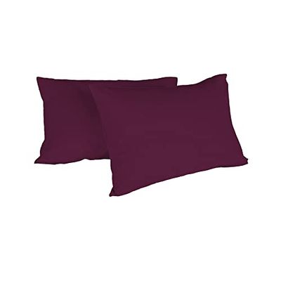 Italian Bed Linen Max Color par enfärgade örngott 100% bomull, plommon, 52 x 82 cm
