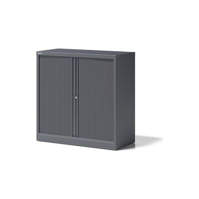 BISLEY Armadio per tapparelle Essentials, con 1 2 Ripiani, Metallo, 9634-Tapparella, Corpo Grigio Antracite, 47 x 100 x 100 cm