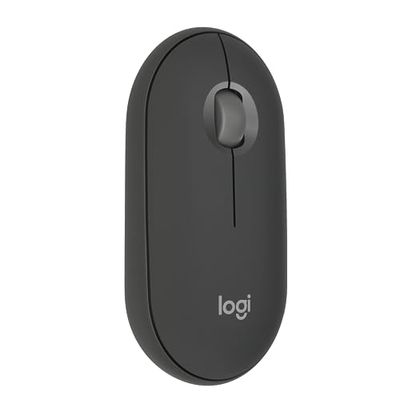 Logitech Pebble Mouse 2 M350s wireless Bluetooth sottile, portatile, leggero, personalizzabile, clic discreti, Easy-Switch per Windows, macOS, iPadOS, Android, Chrome OS - Grafite