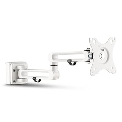 InLine Slatwall 23183B - Soporte de Pared para Monitor Slatwall, Montaje en Pared o Mesa, Montaje de Escritorio para Pantalla de 17" 32", VESA 75/100 mm, Color Blanco