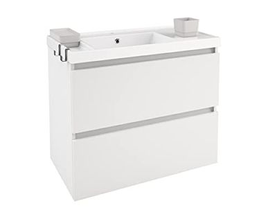 Bath + Meuble lavabo 2 tiroirs 80 cm blanc mat