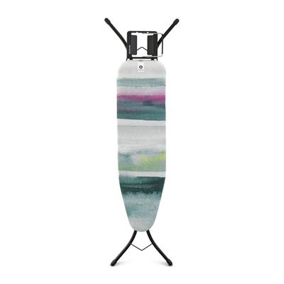 Brabantia - Table à Repasser Taille A - Pour fer Vapeur - Planche a Repasser - Pour les Gauchers et les Droitiers - Plateau Extra-Stable - Facile à Installer - Morning Breeze - 110 x 30 cm
