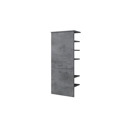 Pelipal Armario de baño Quickset 945 en óxido Gris Oscuro, 50 cm de Ancho, Armario Midi de Media Altura con 2 Puertas, estantes Laterales y 3 estantes