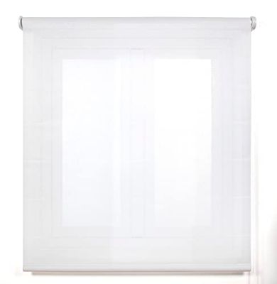 Blindecor Belmont rolgordijn, lichtdoorlatend, glanzend, wit, 120 x 180 cm (breedte x hoogte), stofmaat 117 x 175 cm