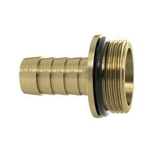 KS Tools - Giunto a vite per tubo flessibile 1/3, G 1 x 19 mm, con anello NBR O, con fascia in ottone lucido