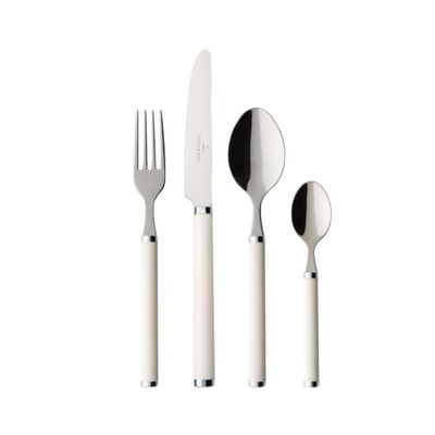 Villeroy & Boch Play! White Pearl Cutlery for up to 6 People, 24 Pieces, Stainless Steel, White Plastic Handle