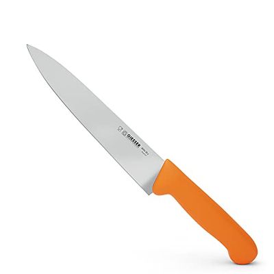 Giesser depuis 1776 - fabriqué en Allemagne - Couteau de cuisine orange, Basic Orange, lame 20 cm, antidérapant, couteau de chef étroit, inoxydable 8456 20 g