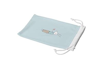 Bonamaison Imprimé Numériquement Lunettes Étui avec Cordon de Serrage, 100% Coton, Sac Lunettes, Pochette à Lunettes, 1 Pièce, Taille: 11x19 Cm