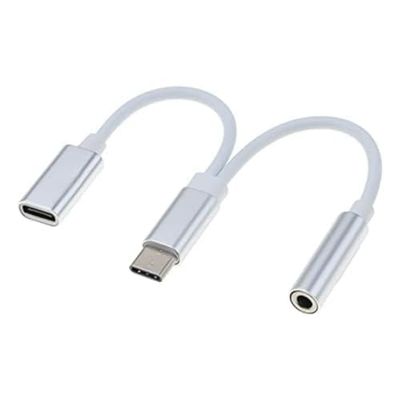 PremiumCord - Adattatore per cuffie da USB-C a 3,5 mm + presa USB tipo C per ricarica, USB 3.1 tipo C maschio a jack audio AUX, per Huawei P20/P20 Pro/P30/P30 Pro, Xiaomi 6/8, Mix 2/3, OnePlus6T