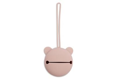 Jollein Boîte à tétine en silicone pour les déplacements - Rose sauvage - Diamètre 7 cm - Rangement de tétine - Vieux rose